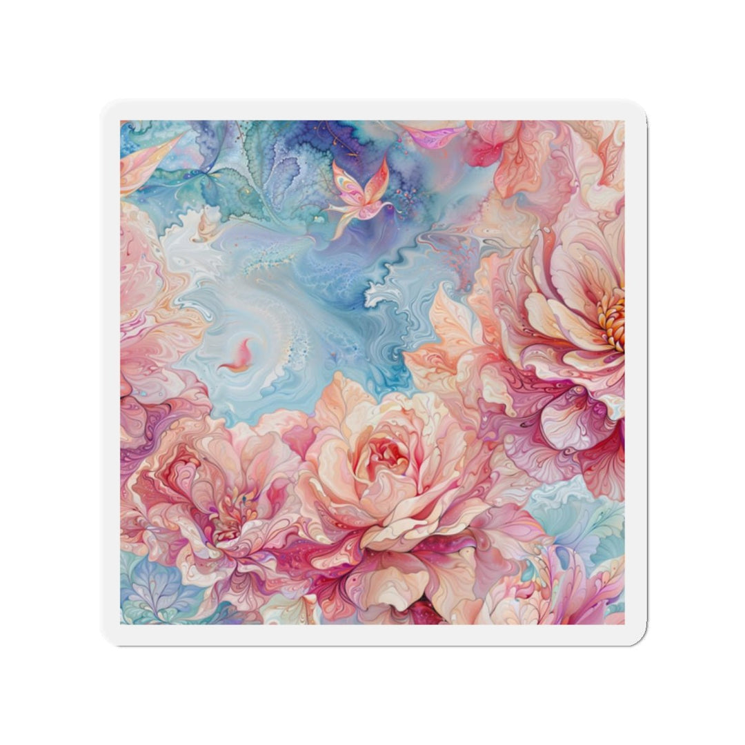 Ethereal Floral Whirl - Die-cut Magnet - Home Decor - g(0D·IO) - 2" x 2" - Die-Cut - 1 pc