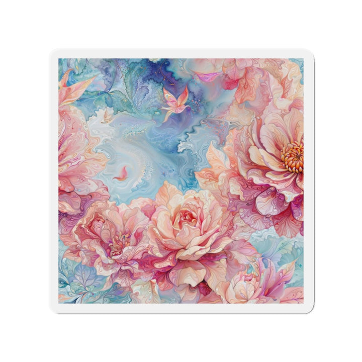 Ethereal Floral Whirl - Die-cut Magnet - Home Decor - g(0D·IO) - 5" x 5" - Die-Cut - 1 pc