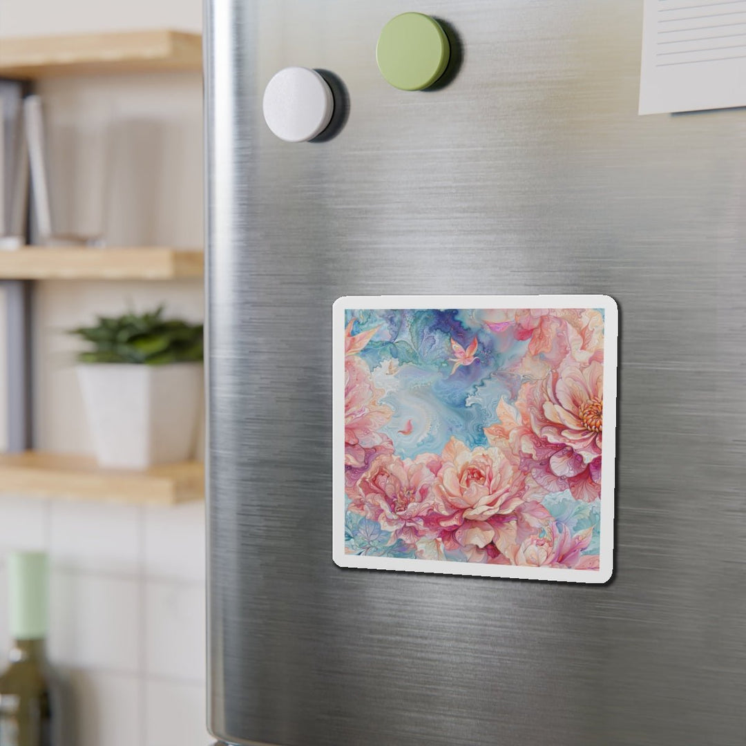 Ethereal Floral Whirl - Die-cut Magnet - Home Decor - g(0D·IO) - 6 × 6" - Die-Cut - 1 pc