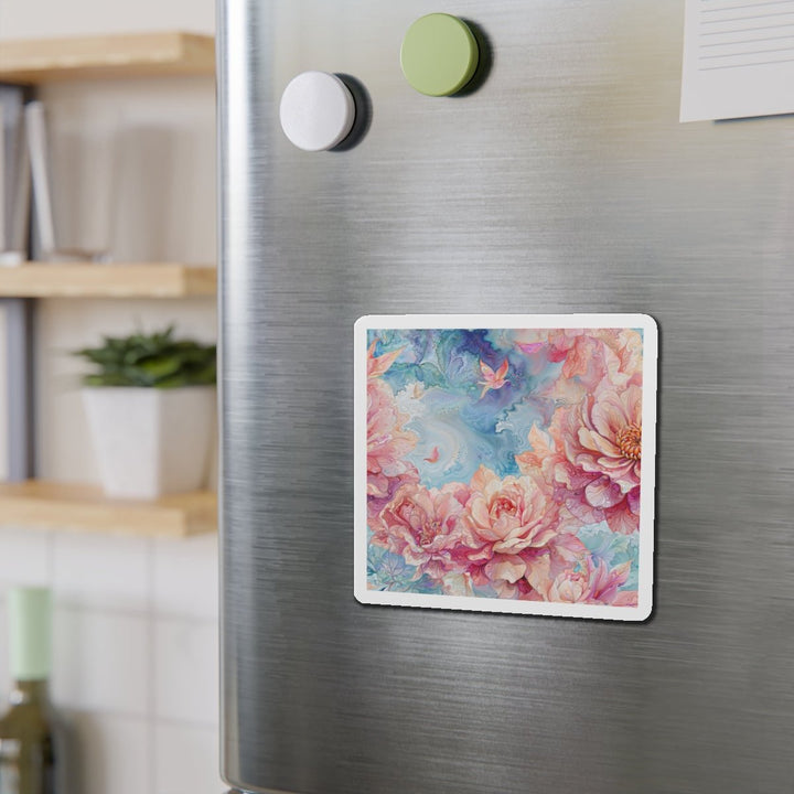 Ethereal Floral Whirl - Die-cut Magnet - Home Decor - g(0D·IO) - 6 × 6" - Die-Cut - 1 pc