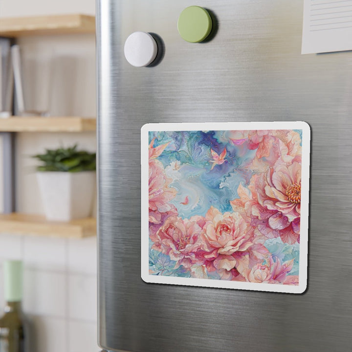 Ethereal Floral Whirl - Die-cut Magnet - Home Decor - g(0D·IO) - 6 × 6" - Die-Cut - 1 pc