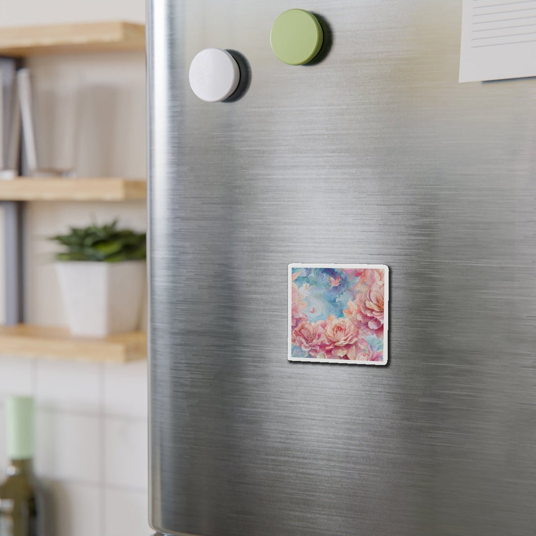 Ethereal Floral Whirl - Die-cut Magnet - Home Decor - g(0D·IO) - 6 × 6" - Die-Cut - 1 pc