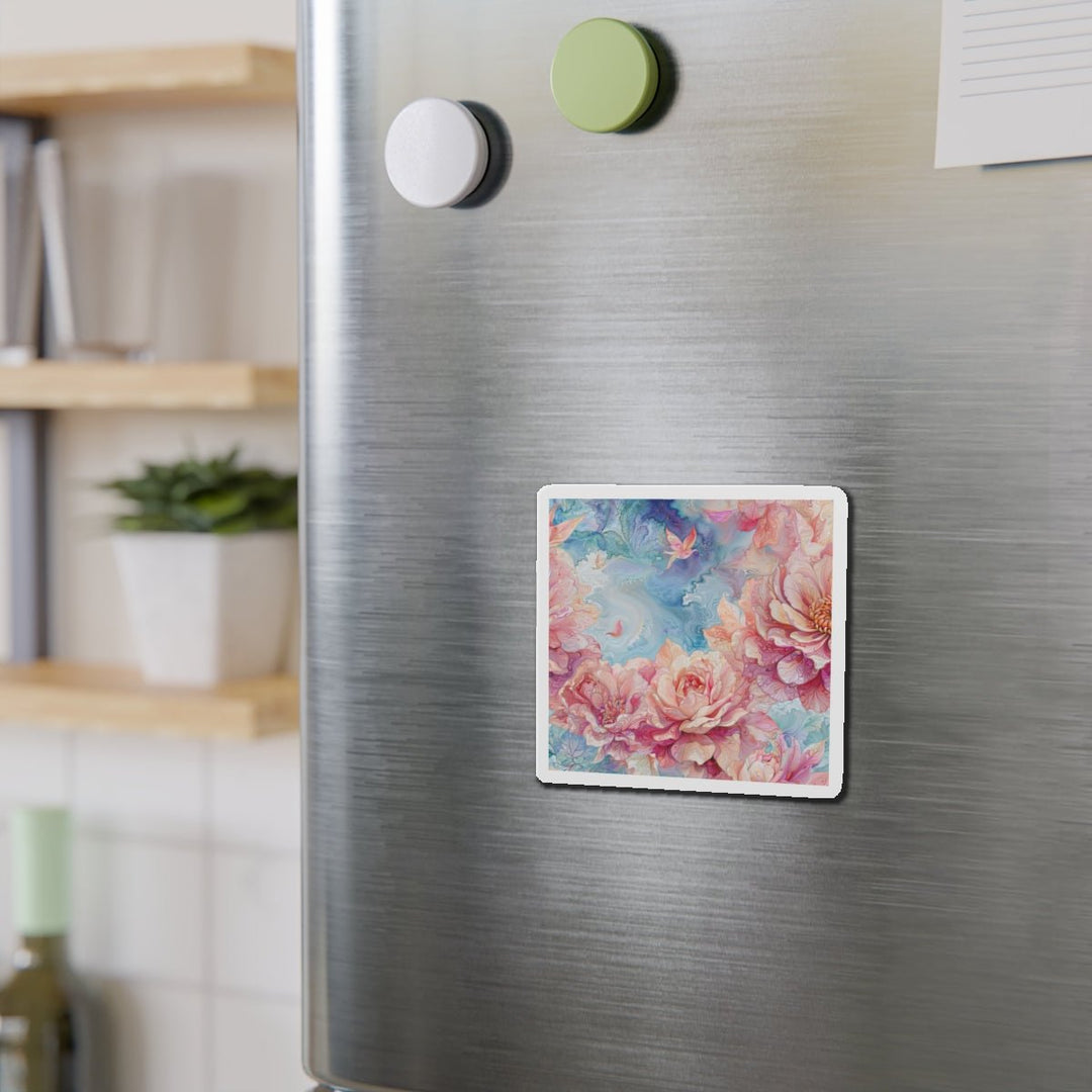 Ethereal Floral Whirl - Die-cut Magnet - Home Decor - g(0D·IO) - 6 × 6" - Die-Cut - 1 pc