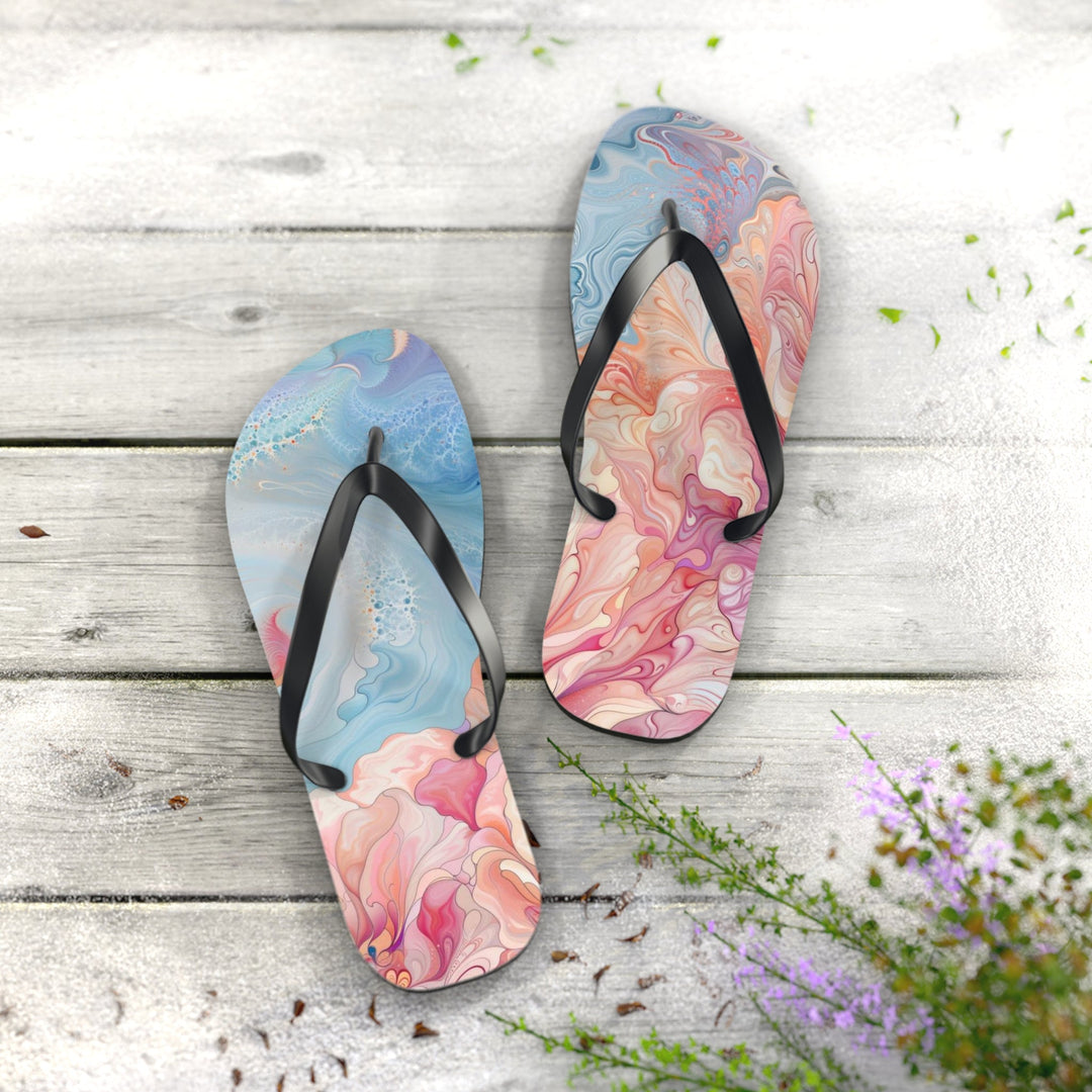 Ethereal Floral Whirl - Flip Flops - Shoes - g(0D·IO) - XL - Black sole -