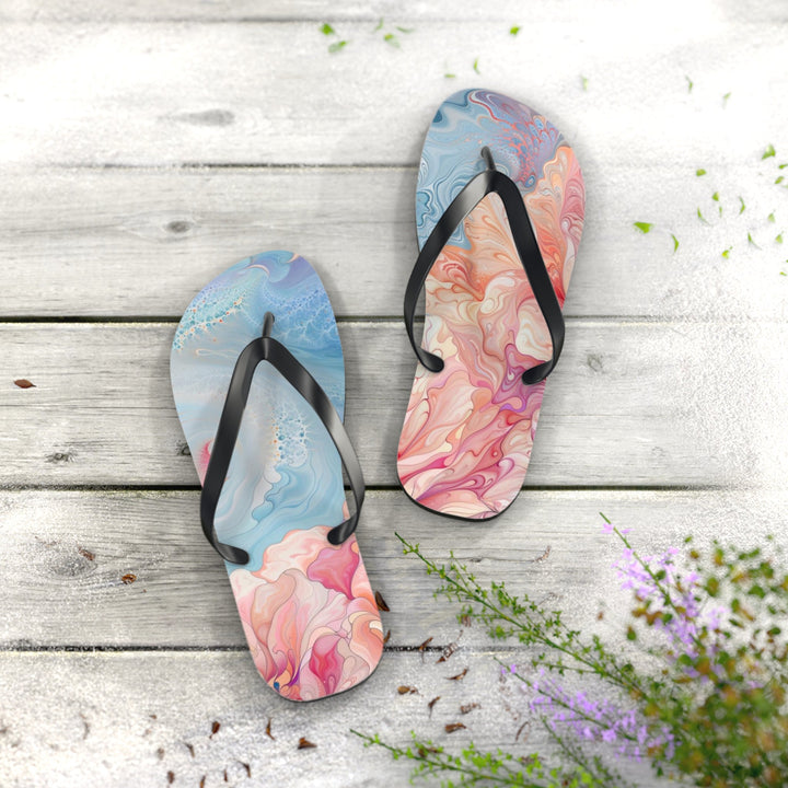 Ethereal Floral Whirl - Flip Flops - Shoes - g(0D·IO) - XL - Black sole -