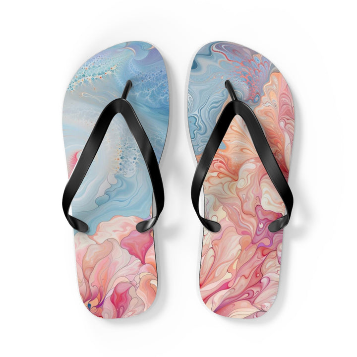 Ethereal Floral Whirl - Flip Flops - Shoes - g(0D·IO) - L - Black sole -