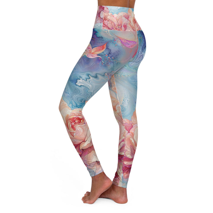 Ethereal Floral Whirl - High Waisted AOP Yoga Leggings - All Over Prints - g(0D·IO) - XS - -