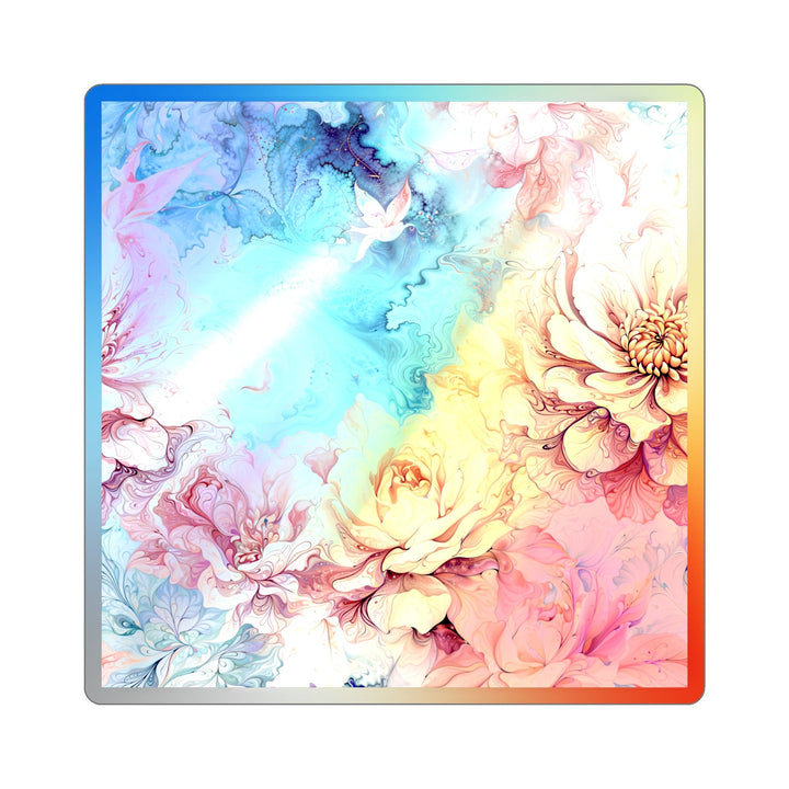 Ethereal Floral Whirl - Holographic Die-Cut Sticker - Paper products - g(0D·IO) - 3" × 3" - Die-Cut - Holographic