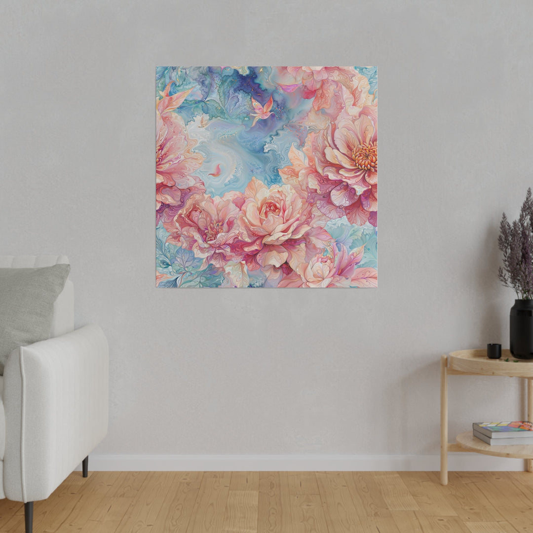 Ethereal Floral Whirl - Matte Canvas - Canvas - g(0D·IO) - 32" x 32" (Square) - 0.75'' -