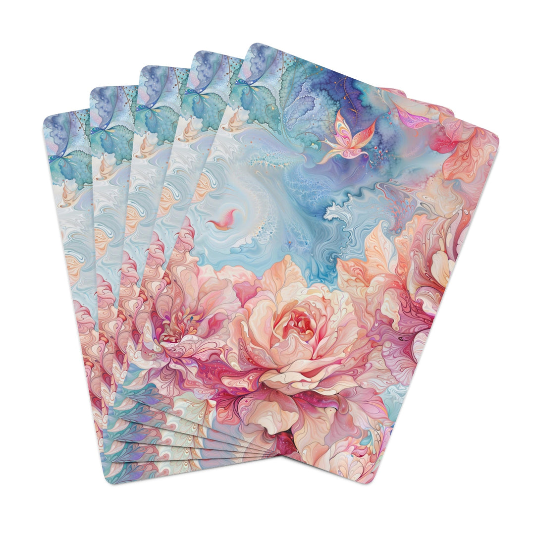 Ethereal Floral Whirl - Poker Cards - Paper products - g(0D·IO) - 2.47" x 3.47" - White - Semi Glossy