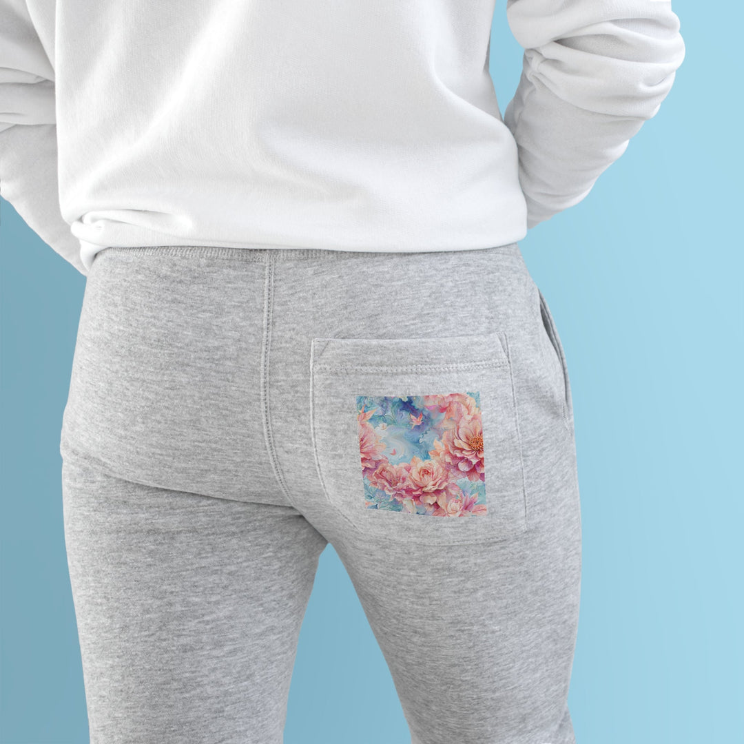 Ethereal Floral Whirl - Premium Fleece Joggers - Trousers - g(0D·IO) - Charcoal Heather - M -