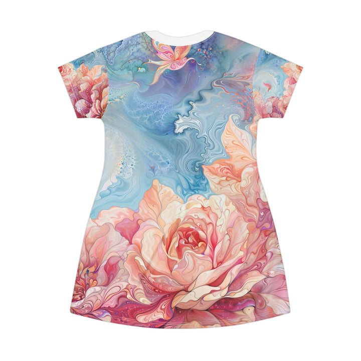 Ethereal Floral Whirl - T-Shirt Dress - All Over Prints - g(0D·IO) - XS - -