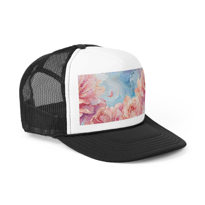 Ethereal Floral Whirl - Trucker Hat - Hats - g(0D·IO) - Pink - One size -