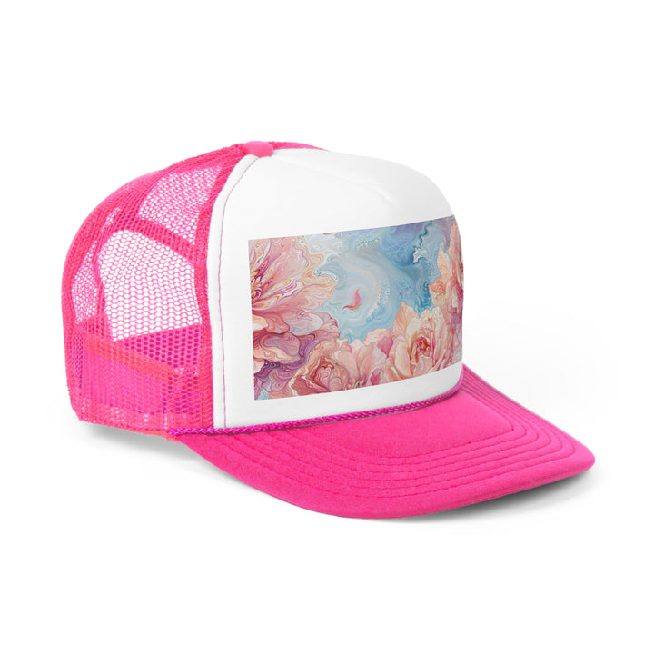 Ethereal Floral Whirl - Trucker Hat - Hats - g(0D·IO) - Pink - One size -