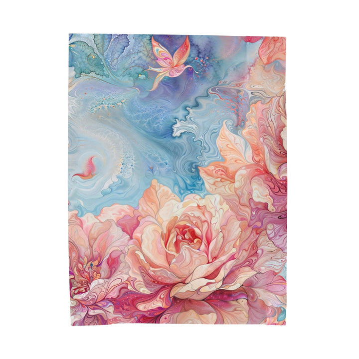 Ethereal Floral Whirl - Velveteen Plush Blanket - All Over Prints - g(0D·IO) - 60" × 80" - -