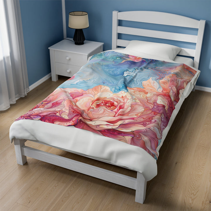 Ethereal Floral Whirl - Velveteen Plush Blanket - All Over Prints - g(0D·IO) - 30" × 40" - -