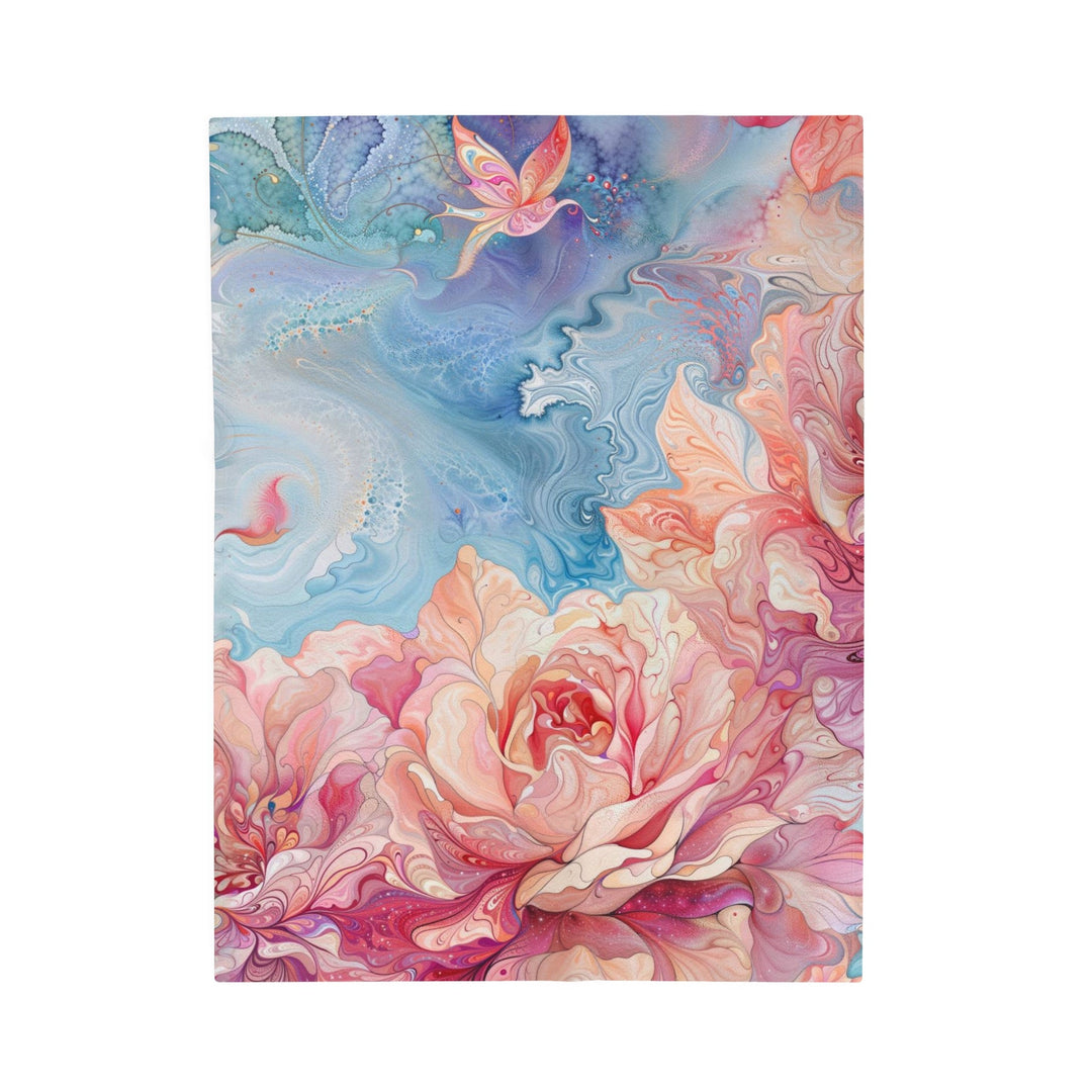 Ethereal Floral Whirl - Velveteen Plush Blanket - All Over Prints - g(0D·IO) - 30" × 40" - -