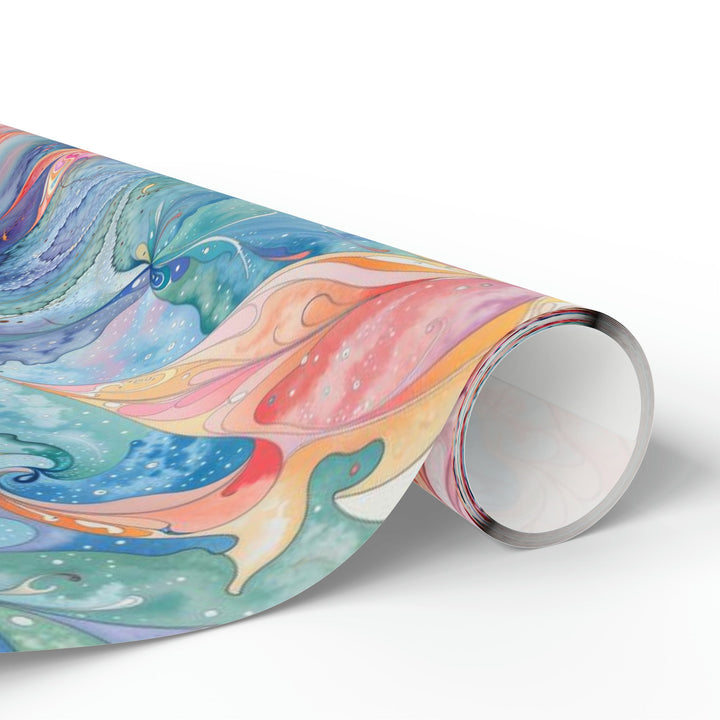 Ethereal Floral Whirl - Wrapping Paper - Home Decor - g(0D·IO) - 30'' x 72'' - Matte -