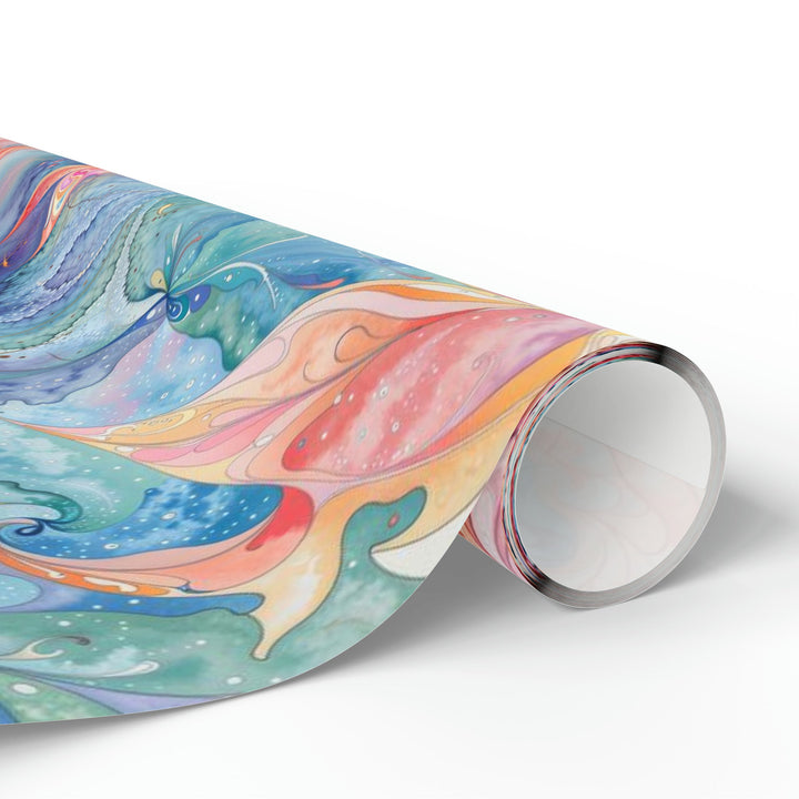 Ethereal Floral Whirl - Wrapping Paper - Home Decor - g(0D·IO) - 30'' x 72'' - Matte -