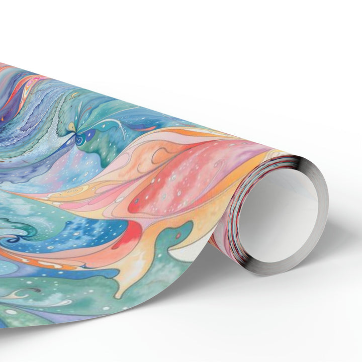 Ethereal Floral Whirl - Wrapping Paper - Home Decor - g(0D·IO) - 30'' x 72'' - Matte -