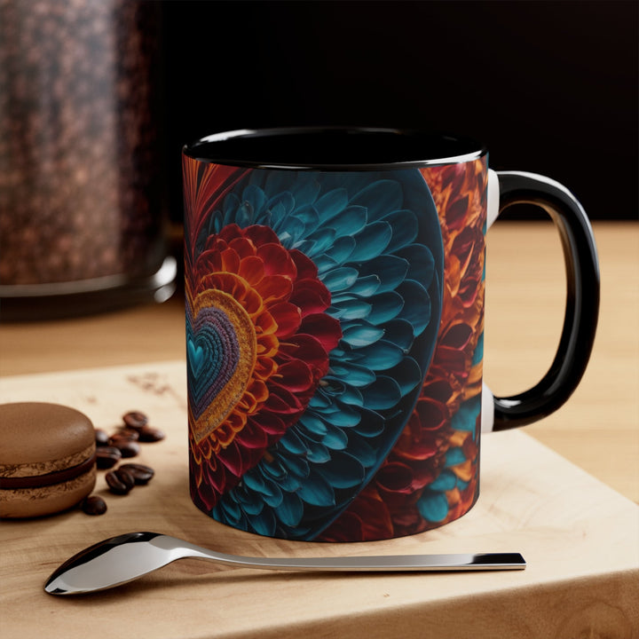 Ethereal Heart Mandala - Accent Coffee Mug - Mug - g(0D·IO) - Pink - 11oz -