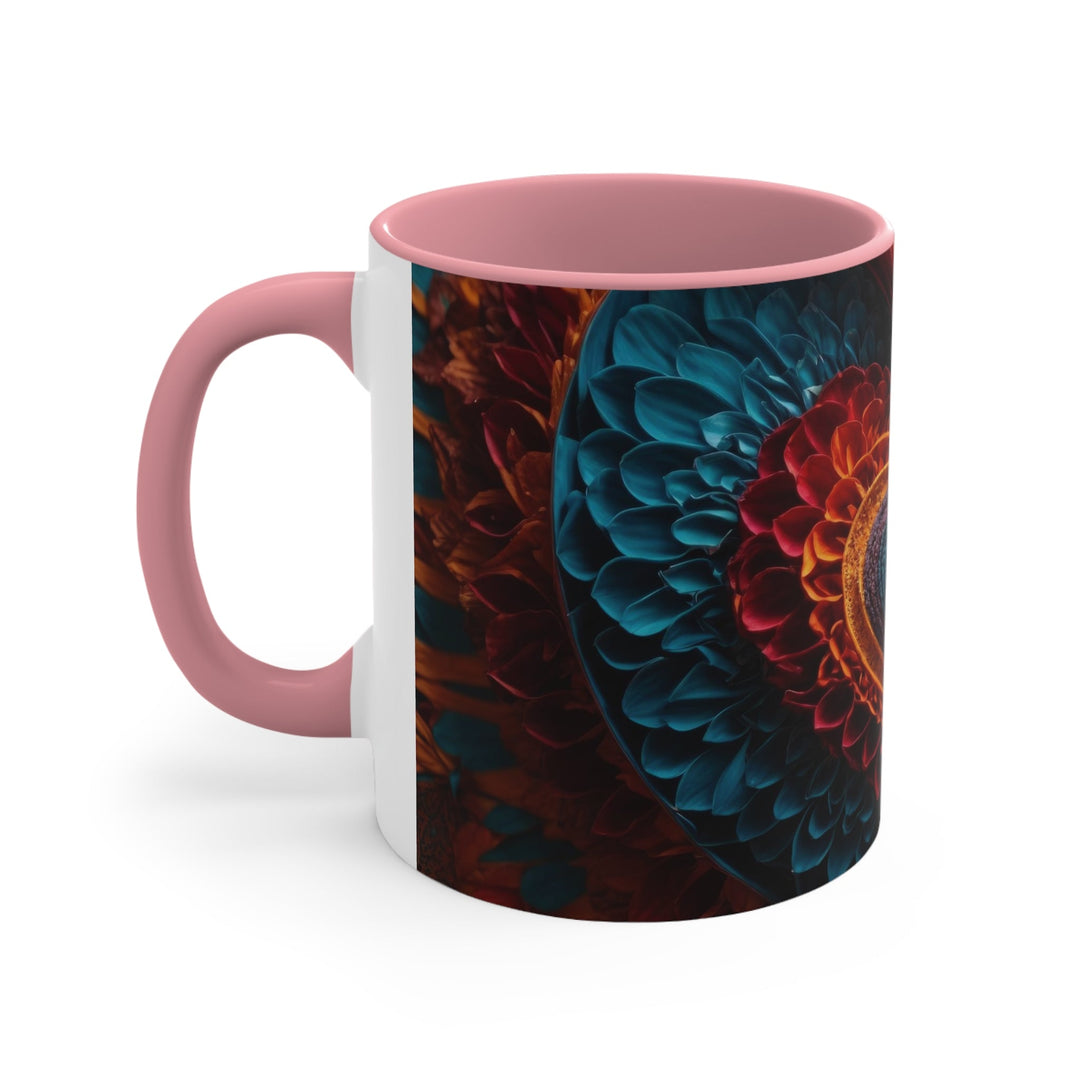 Ethereal Heart Mandala - Accent Coffee Mug - Mug - g(0D·IO) - Pink - 11oz -