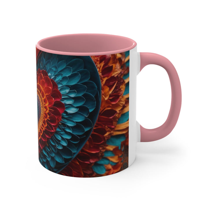 Ethereal Heart Mandala - Accent Coffee Mug - Mug - g(0D·IO) - Pink - 11oz -