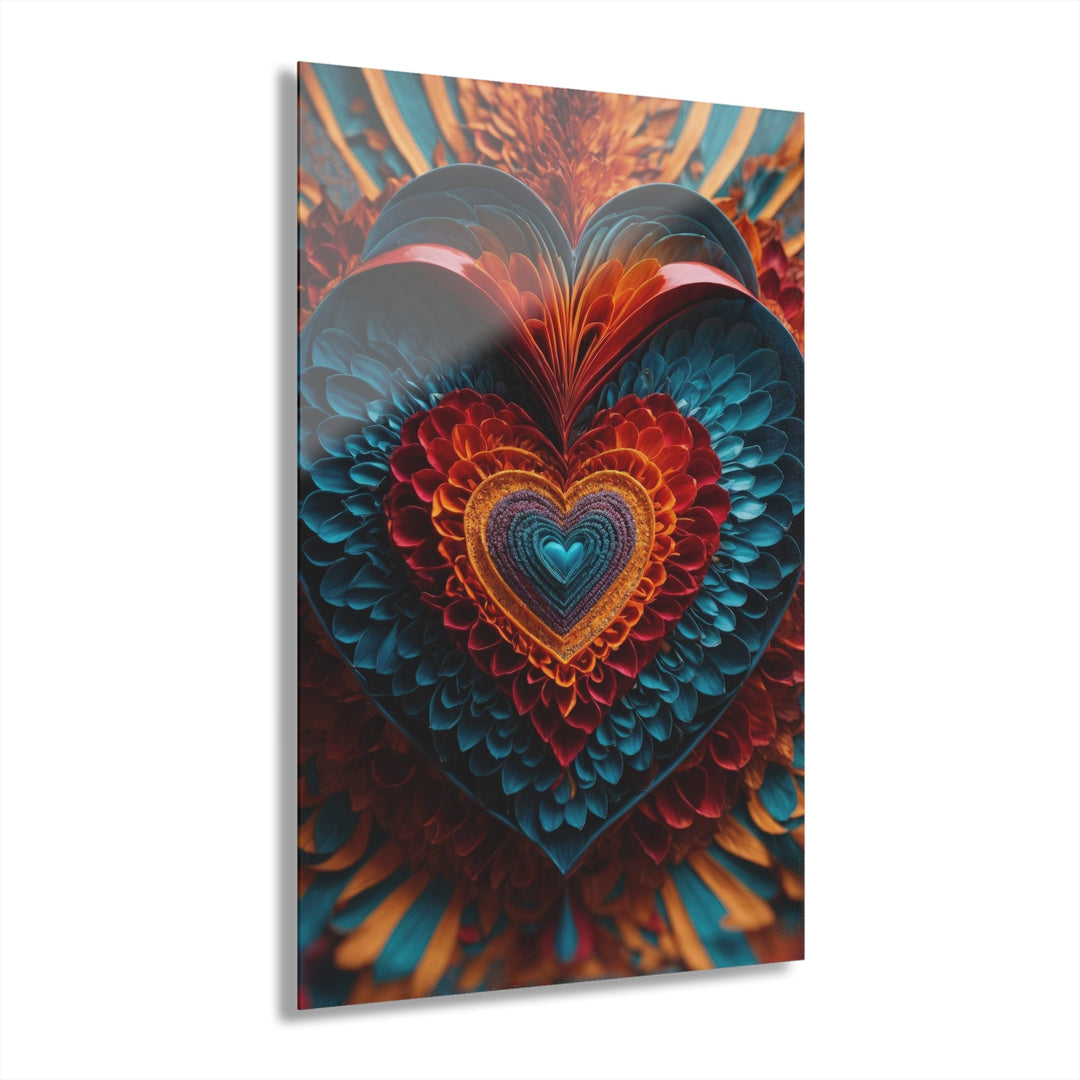 Ethereal Heart Mandala - Acrylic Prints (French Cleat Hanging) - Home Decor - g(0D·IO) - 24" x 36" (Vertical) - 0.25'' -