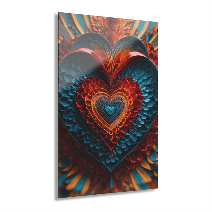Ethereal Heart Mandala - Acrylic Prints (French Cleat Hanging) - Home Decor - g(0D·IO) - 24" x 36" (Vertical) - 0.25'' -