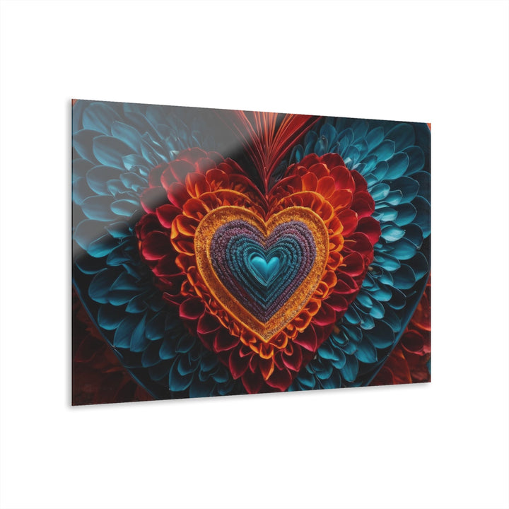 Ethereal Heart Mandala - Acrylic Prints (French Cleat Hanging) - Home Decor - g(0D·IO) - 36" x 24" (Horizontal) - 0.25'' -