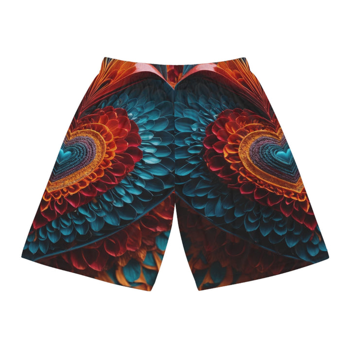 Ethereal Heart Mandala - AOP Basketball Shorts - All Over Prints - g(0D·IO) - Seam thread color automatically matched to design - XS -