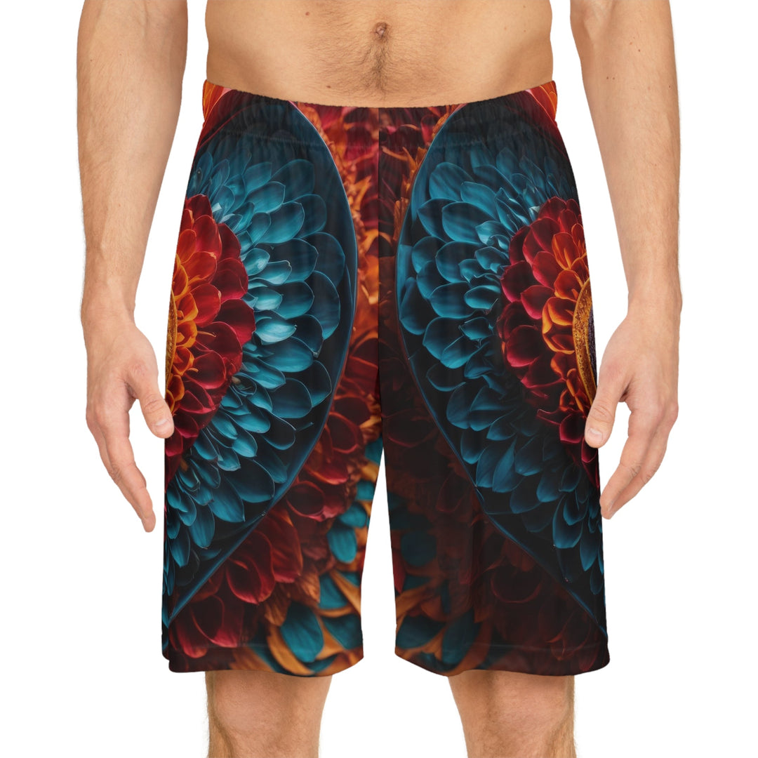 Ethereal Heart Mandala - AOP Basketball Shorts - All Over Prints - g(0D·IO) - Seam thread color automatically matched to design - XS -