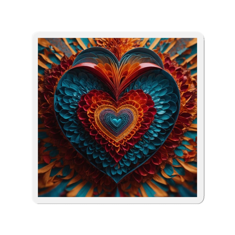 Ethereal Heart Mandala - Die-cut Magnet - Home Decor - g(0D·IO) - 3" x 3" - Die-Cut - 1 pc