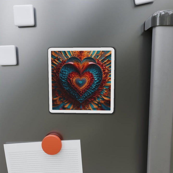 Ethereal Heart Mandala - Die-cut Magnet - Home Decor - g(0D·IO) - 6 × 6" - Die-Cut - 1 pc