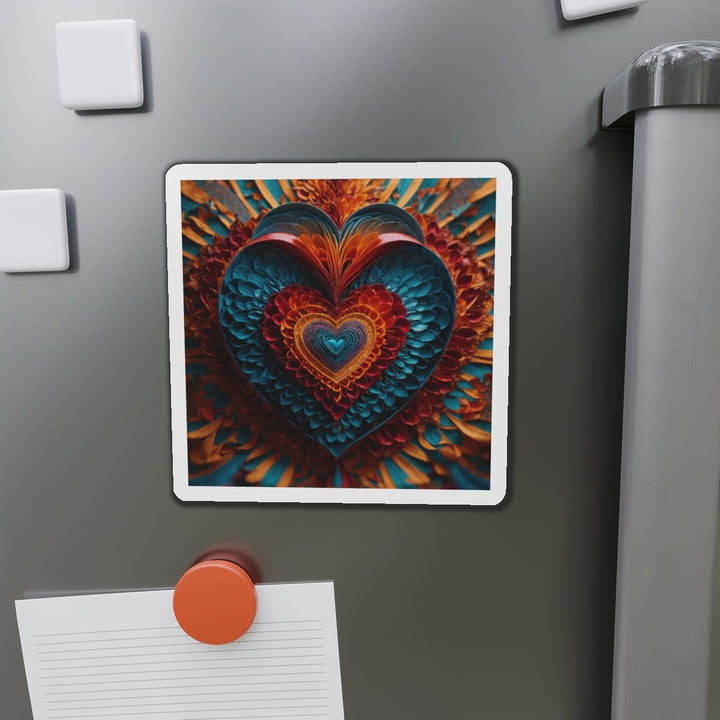 Ethereal Heart Mandala - Die-cut Magnet - Home Decor - g(0D·IO) - 6 × 6" - Die-Cut - 1 pc