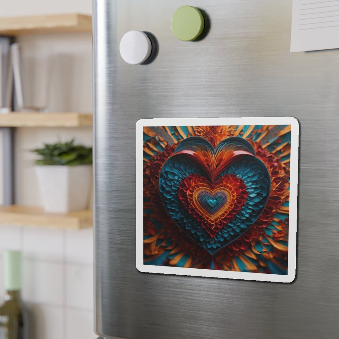 Ethereal Heart Mandala - Die-cut Magnet - Home Decor - g(0D·IO) - 6 × 6" - Die-Cut - 1 pc