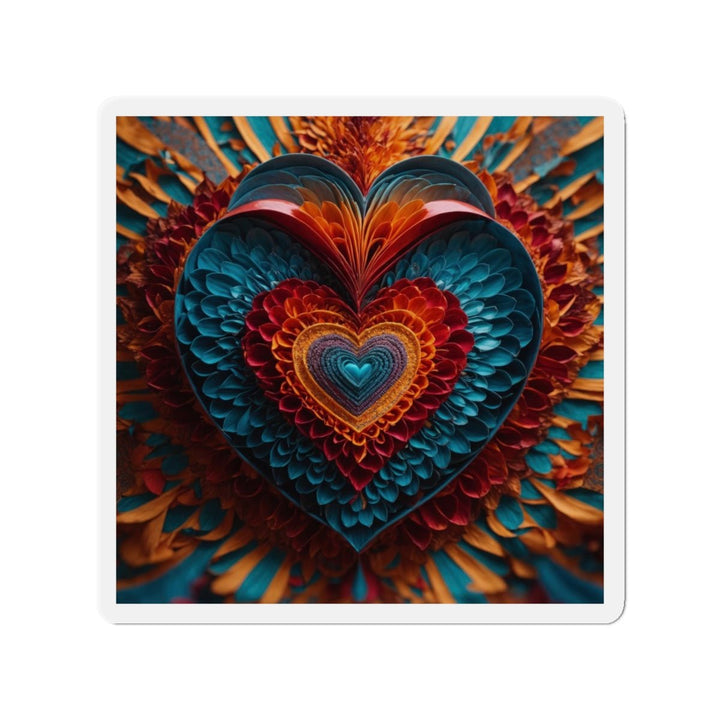 Ethereal Heart Mandala - Die-cut Magnet - Home Decor - g(0D·IO) - 6 × 6" - Die-Cut - 1 pc