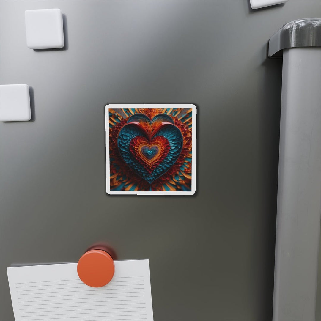 Ethereal Heart Mandala - Die-cut Magnet - Home Decor - g(0D·IO) - 6 × 6" - Die-Cut - 1 pc