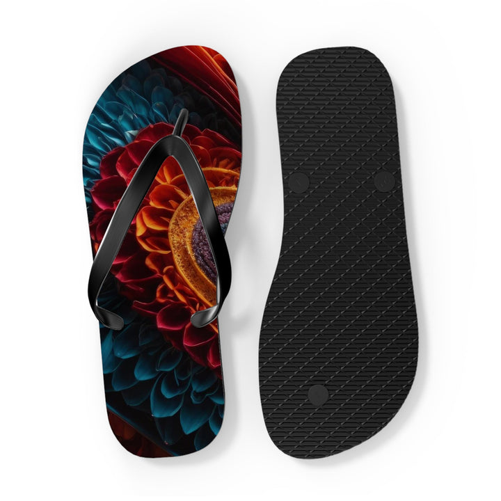 Ethereal Heart Mandala - Flip Flops - Shoes - g(0D·IO) - XL - Black sole -