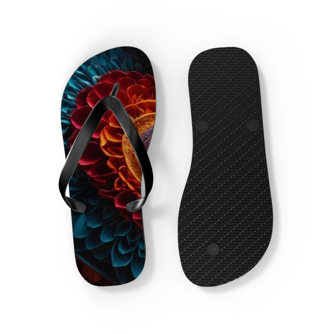 Ethereal Heart Mandala - Flip Flops - Shoes - g(0D·IO) - XL - Black sole -