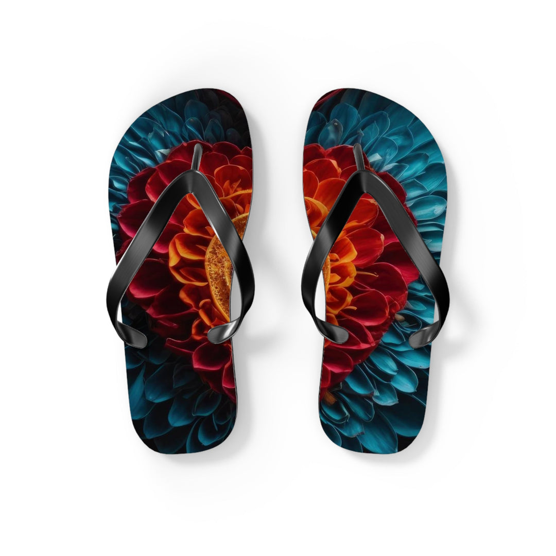 Ethereal Heart Mandala - Flip Flops - Shoes - g(0D·IO) - S - Black sole -