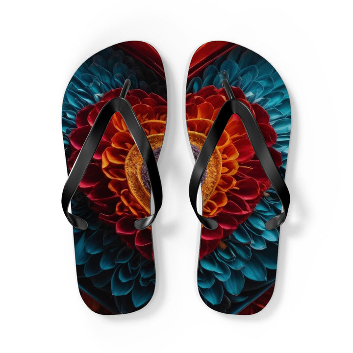 Ethereal Heart Mandala - Flip Flops - Shoes - g(0D·IO) - L - Black sole -