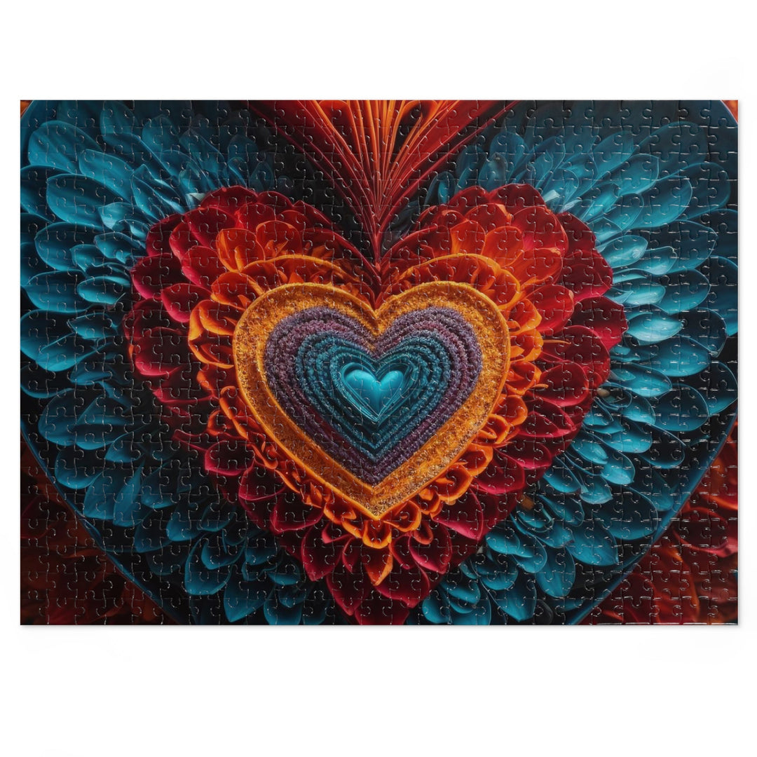 Ethereal Heart Mandala - Jigsaw Puzzle (100, 252, 500, 1000 pieces) - Puzzle - g(0D·IO) - 20.5" × 15" (500 pcs) - -