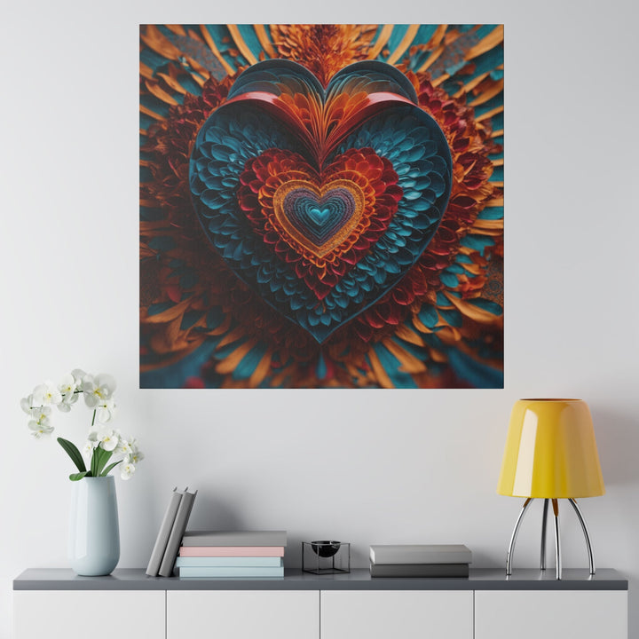 Ethereal Heart Mandala - Matte Canvas - Canvas - g(0D·IO) - 32" x 32" (Square) - 0.75'' -