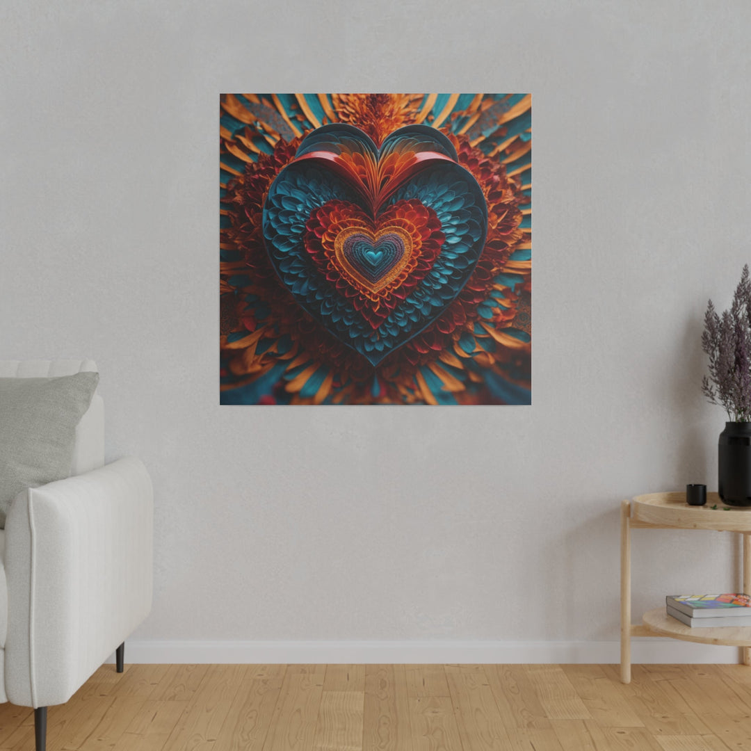 Ethereal Heart Mandala - Matte Canvas - Canvas - g(0D·IO) - 32" x 32" (Square) - 0.75'' -