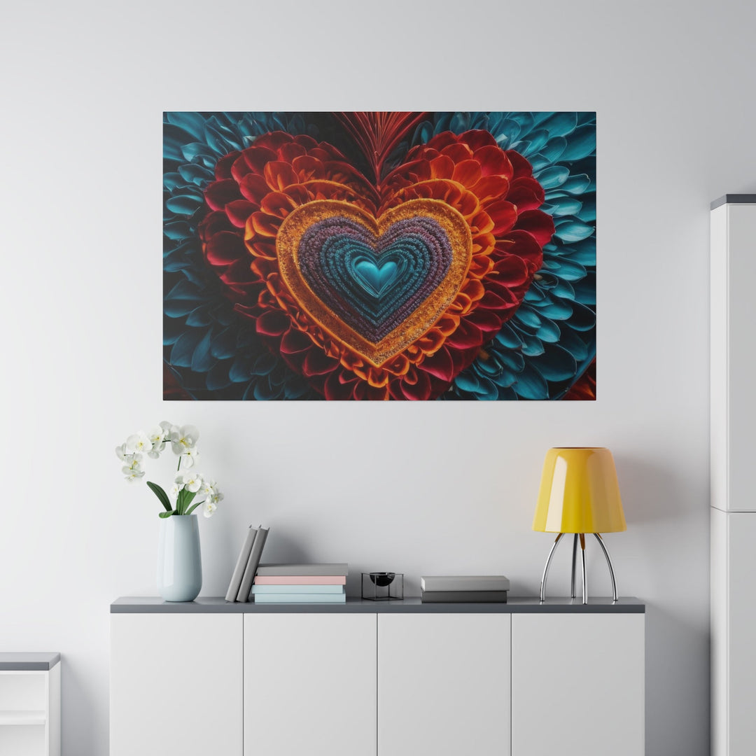 Ethereal Heart Mandala - Matte Canvas - Canvas - g(0D·IO) - 32" x 32" (Square) - 0.75'' -