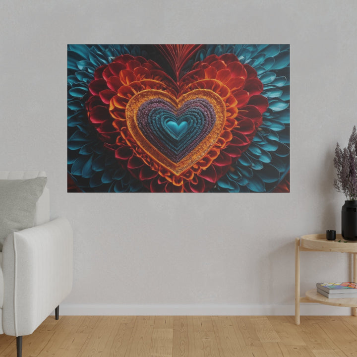 Ethereal Heart Mandala - Matte Canvas - Canvas - g(0D·IO) - 32" x 32" (Square) - 0.75'' -