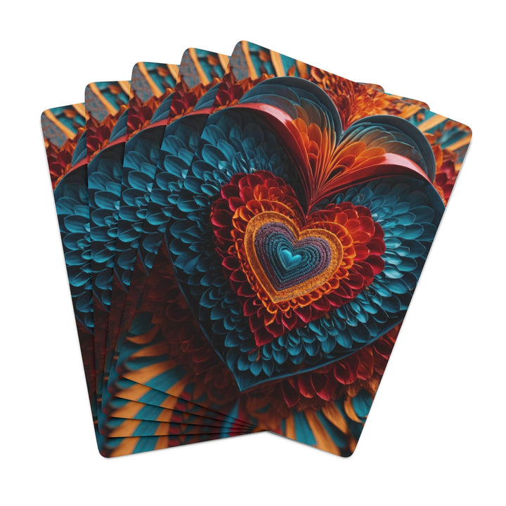 Ethereal Heart Mandala - Poker Cards - Paper products - g(0D·IO) - 2.47" x 3.47" - White - Semi Glossy