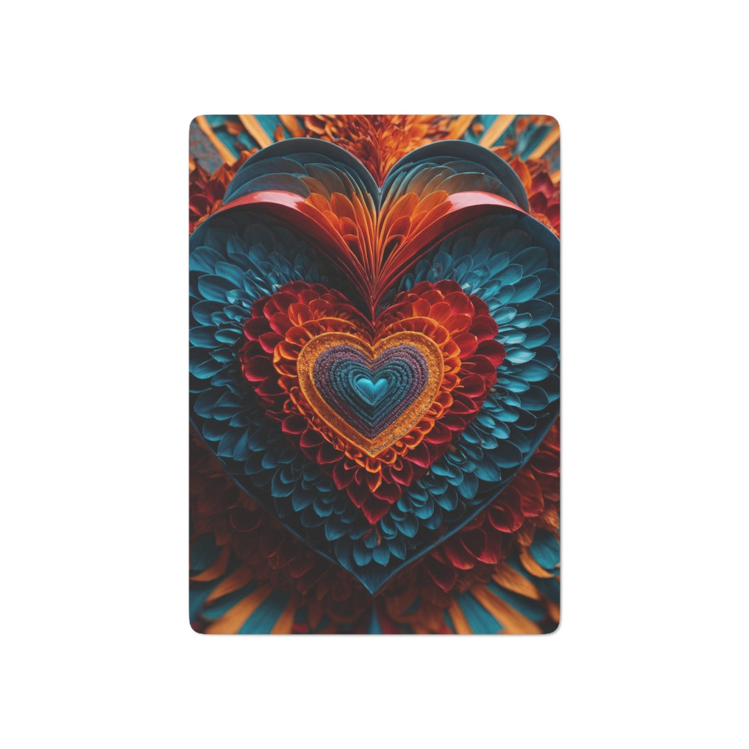 Ethereal Heart Mandala - Poker Cards - Paper products - g(0D·IO) - 2.47" x 3.47" - White - Semi Glossy