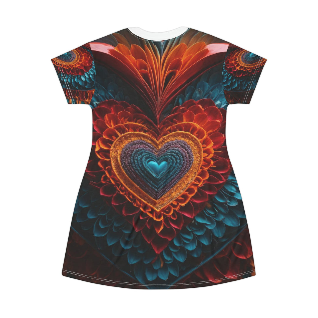 Ethereal Heart Mandala - T-Shirt Dress - All Over Prints - g(0D·IO) - XS - -